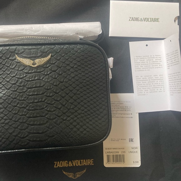 Zadig & Voltaire Black Leather Bag with Dustbag and Tags - Picture 10 of 15